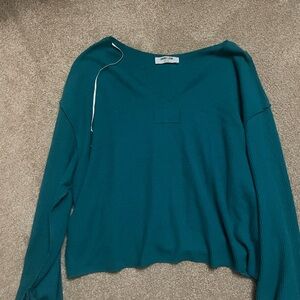 Double Zero Blue Long Sleeve Relaxed Blouse—ONLY WORN A COUPLE TIMES!